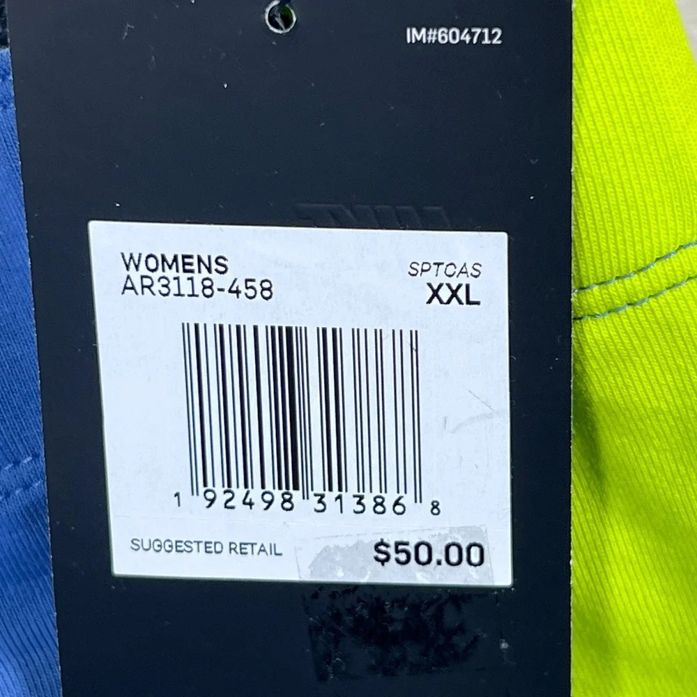 Nike Sportswear Colorblock Leg-A-See Leggings Womens L Blue Neon Green NWT - Picture 5 of 10